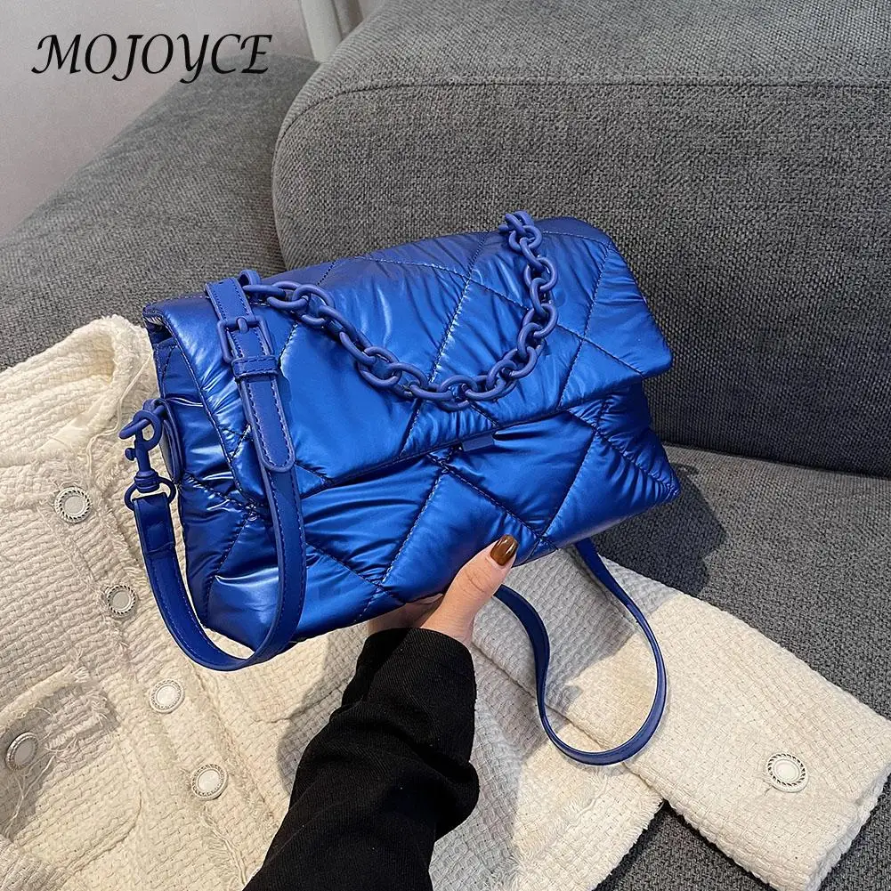 

Cotton Padded Quilted Chain Shoulder Bag Solid Color Crossbody Bag Retro Casual New messenger bag luxury designer female bag