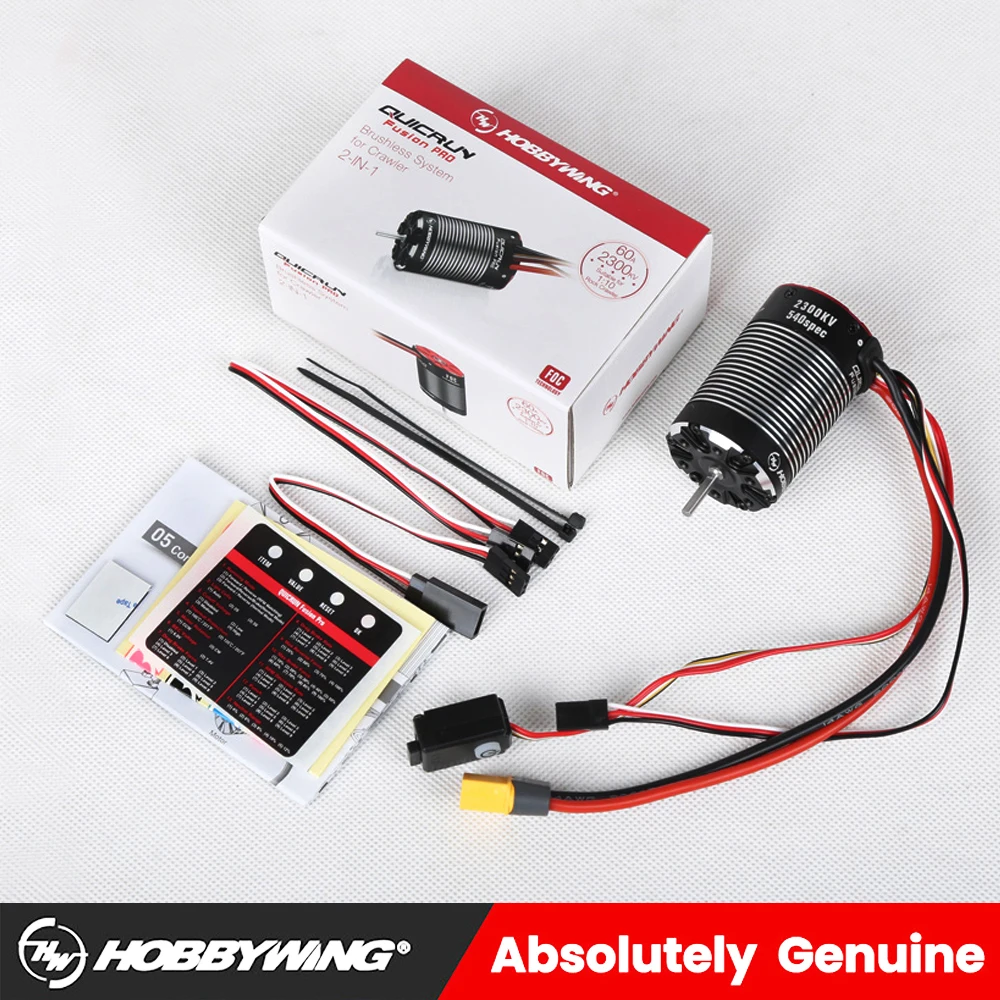 

New HobbyWing QuicRun Fusion Pro 540 2300KV Brushless Sensory Motor Built In 60A ESC 2 in 1 for 1/10 RC Climbing Crawler Car