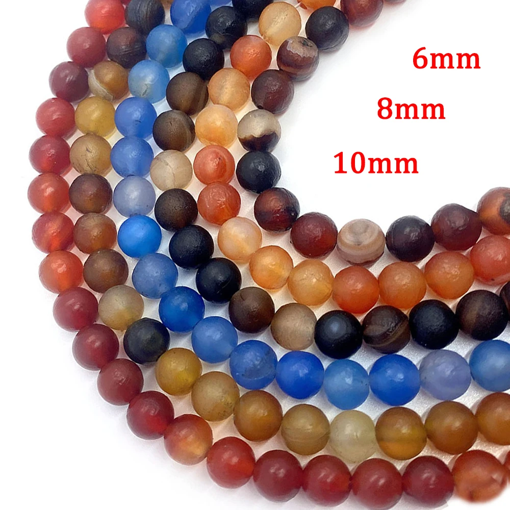 

Natural Stone Agate Necklace Bead 6mm8mm10mm Loose Beads Round Agate Bracelet Beads DIY Making Jewelry Accessories Wholesale