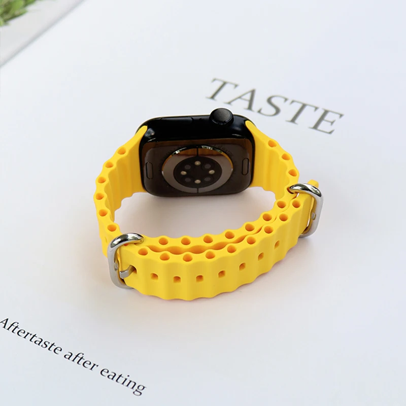 Ocean Strap For Apple Watch Band 49mm 45mm 44mm 40mm 41mm 42mm 38mm Silicone Correa Bracelet iWatch Ultra serie 8 7 6 SE Strap