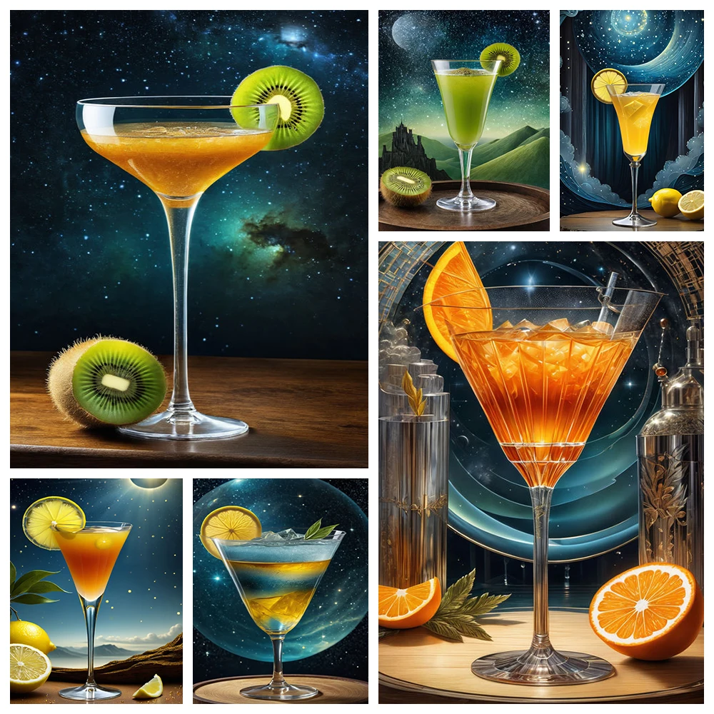 Красочная картина из страз с изображением сока еды мультфильма искусство полная