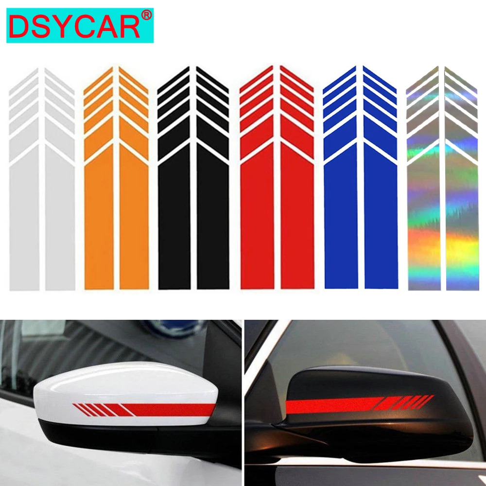 

DSYCAR 1Pair Car Rear View Mirror Stickers Car Body Sticker Side Decal DIY Decor Multi Colors Stripe Decals SUV Vinyl Graphic