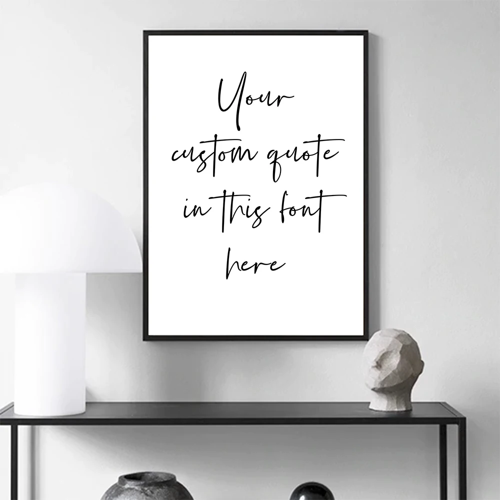 

Custom Wall Art Poster Motivational Minimalist Art Prints Paintings Positive Phrases Words Black and White Quote Home Decoration