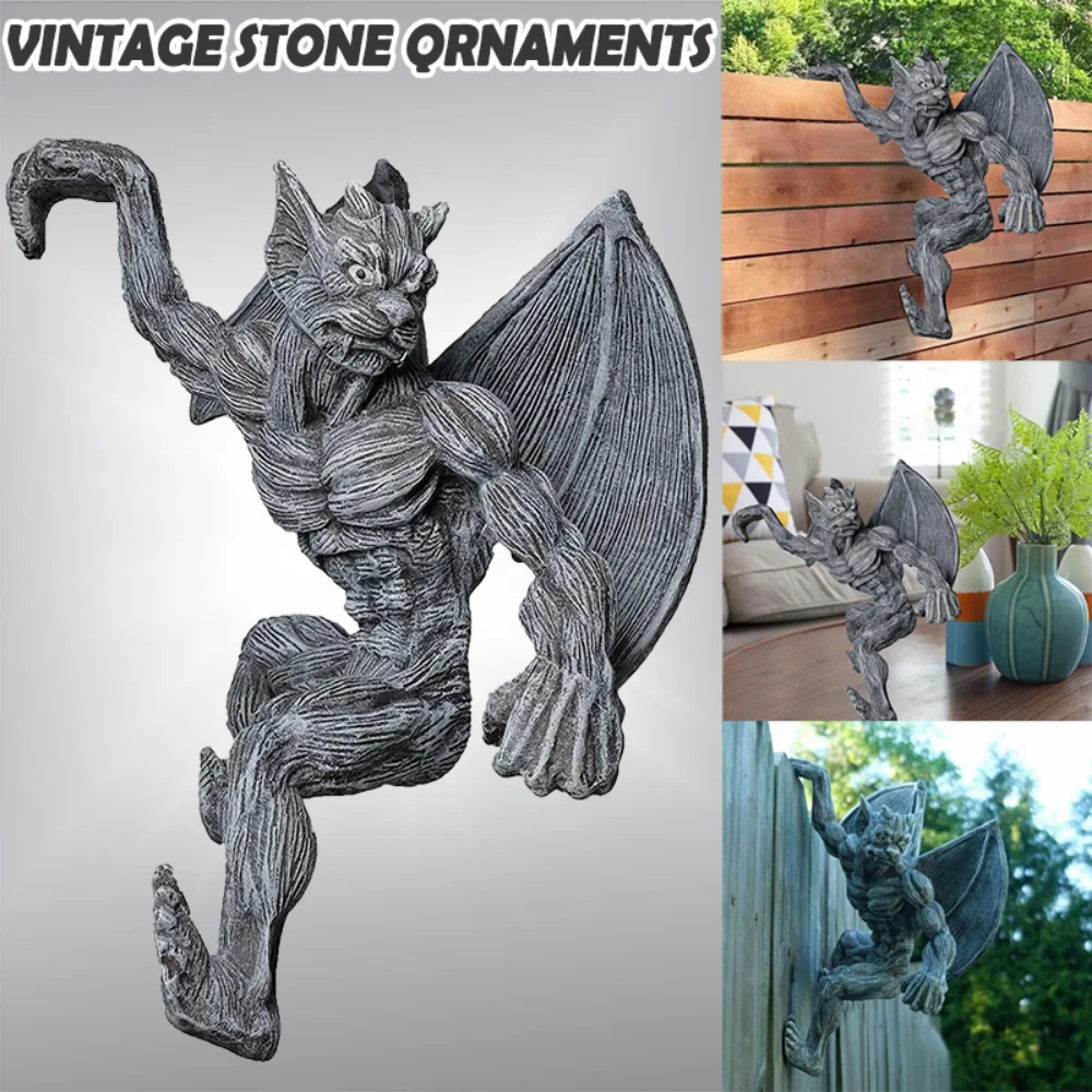 

Creative Rock Climber Monster Resin Pendant Wall Hanging Decor Sculpture Ornaments Retro Climber Sculpturefor Lawn Fencing