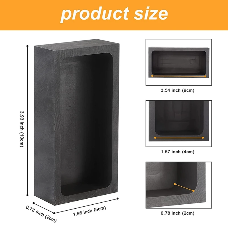 

3 Pieces High Purity 1 KG Graphite Ingot Mold Crucible Mould For Melting Casting Refining Gold Silver Metal Other Metal