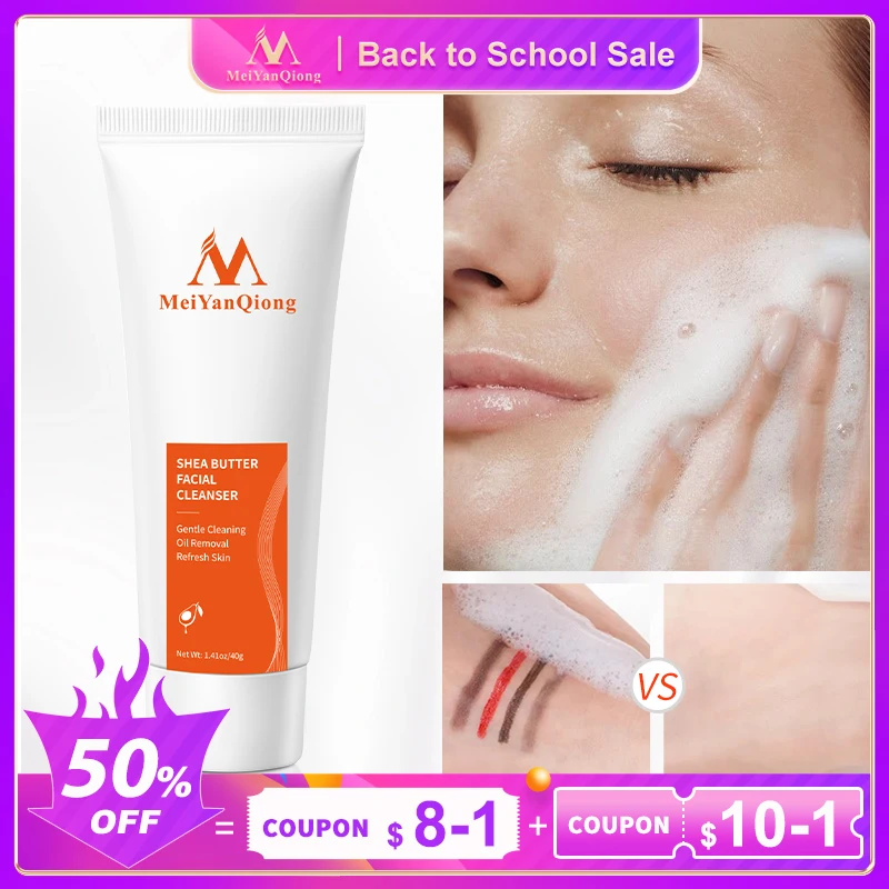 

Shea Butter Facial Cleanser Foam Face Wash Whitening Gentle Cleansing Skin Clean And Soothing Face Care For Women Beauty Health