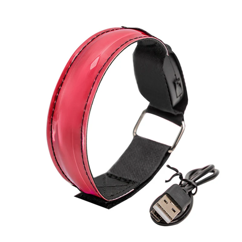 

USB Charging LED Luminous Night Running Armband Bracelet Reflective Safety Belt