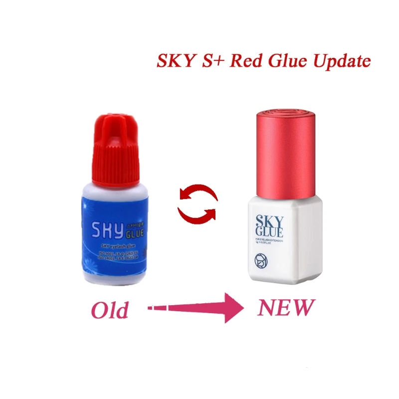 10 шт. SKY клей для наращивания ресниц Корея 5 мл черный красный синий колпачок