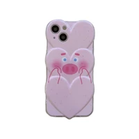 lovely stacked heart pig face cute funny case for iphone 13 pro max back phone cover for 12 11 pro max x xs max xr 7 8 plus capa