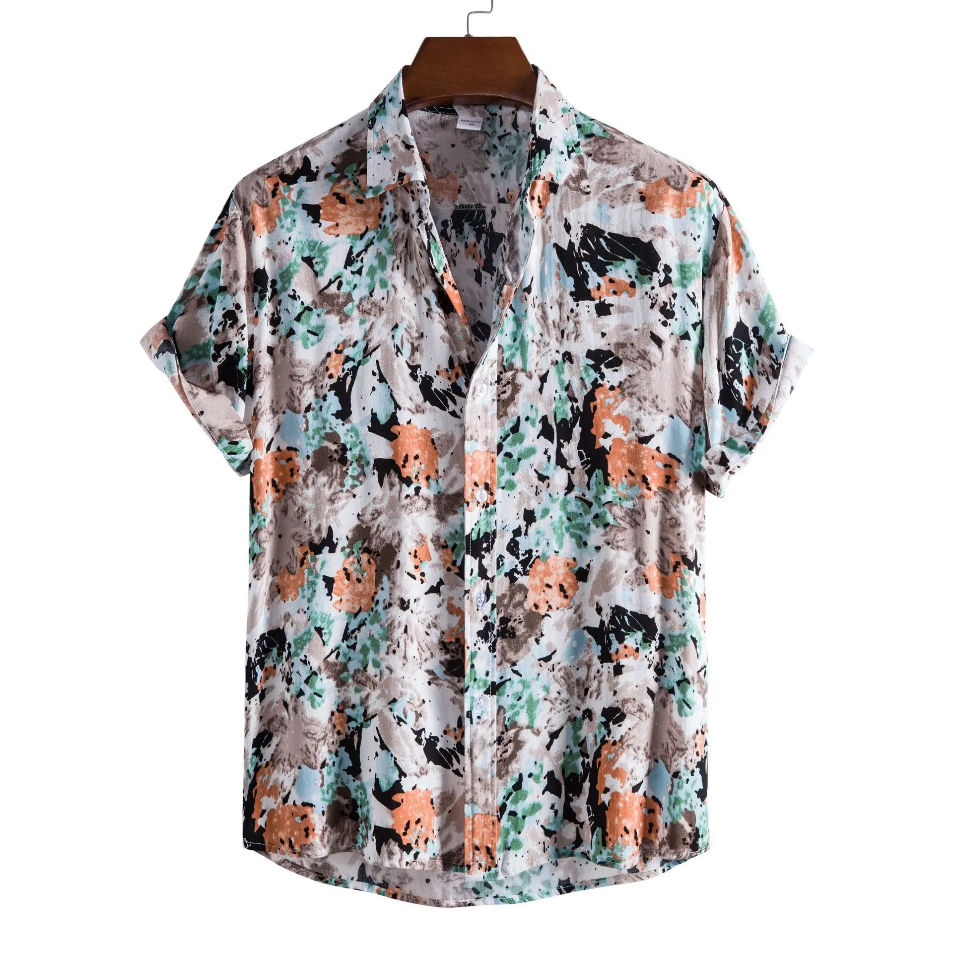 Men'S Shirt Floral 3d Printed Lapel Shirts Casual Short Sleeved Floral Blouse Oversized  Undies Streetwear Tops For Men Summer