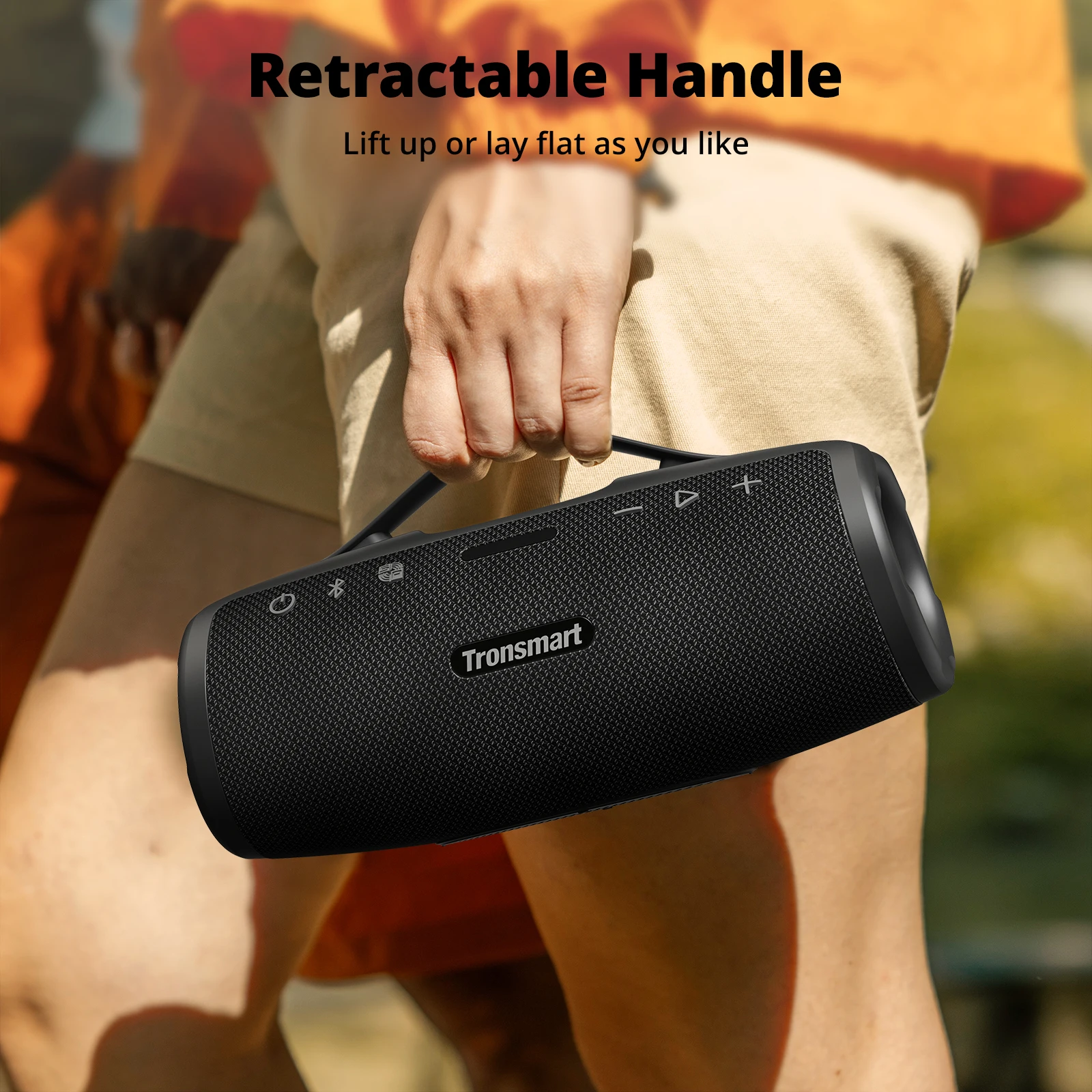 Фото Динамик Tronsmart Mirtune S100 Мощный Bluetooth-динамик мощностью 50 Вт, водонепроницаемость IPX7, выдвижная ручка, встроенный внешний аккумулятор №3