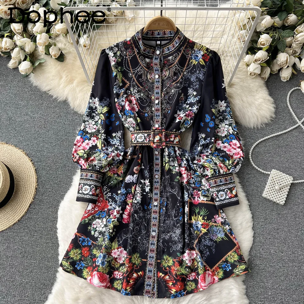 

Женский ремень с винтажным принтом, длинный рукав, Новое поступление, женский сексуальный модный темпераментный весенний 2022