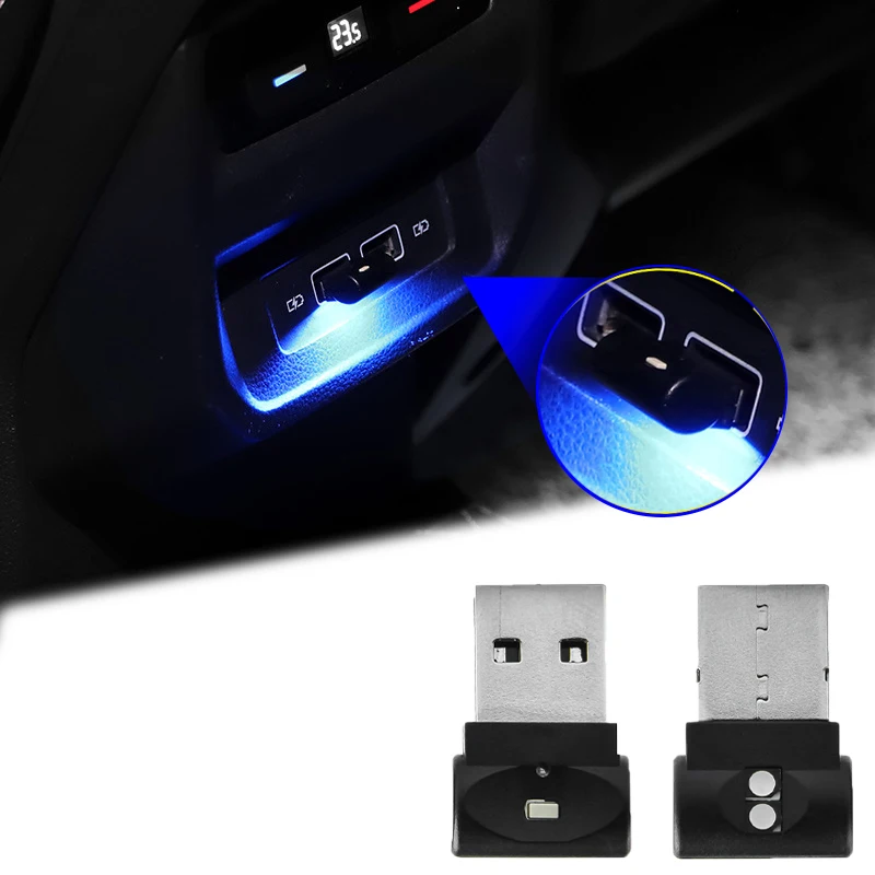 

5PCS Universal Mini USB Car LED Atmosphere Light Car Decorative Lamp Colorful Light Auto Interior Decoration Accessories
