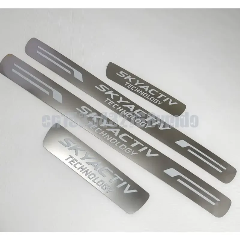 

4 шт., Стайлинг автомобиля, защита из нержавеющей стали, накладка на порог, накладка на педаль, чехол для Mazda SKYACTIV Skyactiv 2017-2019 2020