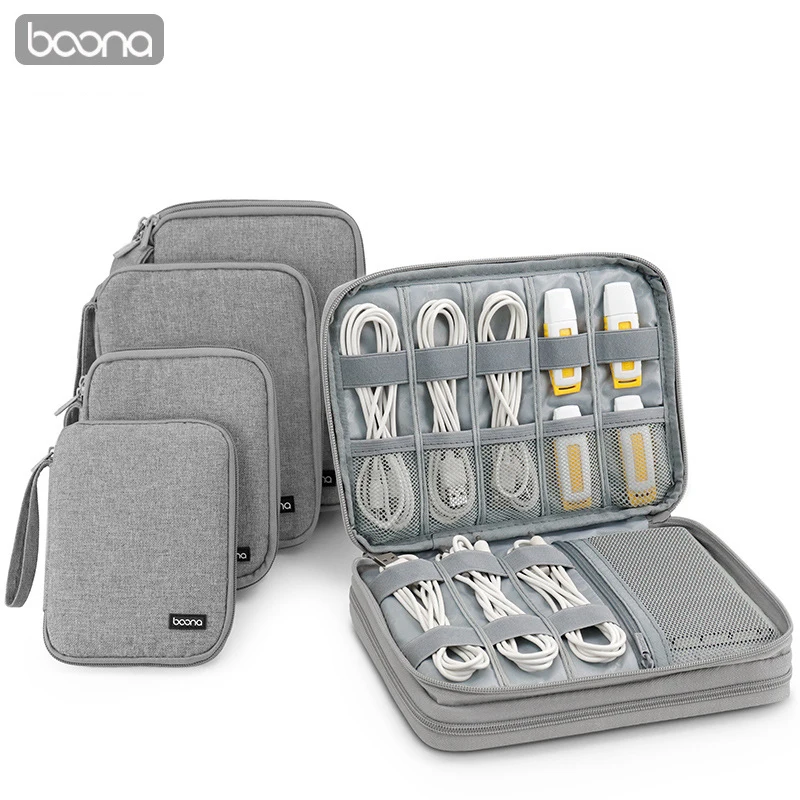 Органайзер для шнура BOONA, USB-кабель, сумка для хранения электронных аксессуаров, для iPad Mini, жесткого диска, внешний аккумулятор, однослойный, ...