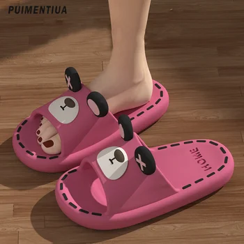 Bear Slippers Summer Women Flip Flops Cute Cartoon Cloud Shoes For Woman Indoor Outdoor Wear Soft Thick Beach Slides Men Sandals 1