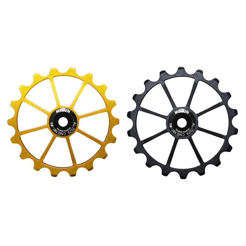 

Meijun 2 Pcs 18T Mtb Bicycle Rear Derailleur Jockey Wheel Ceramic Roller Idler 4Mm 5Mm 6Mm Gold & Black