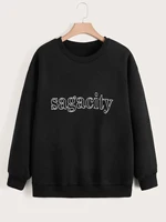 plus size letter graphic drop shoulder sweatshirt harajuku loose sweatshirt tops outwear clothes