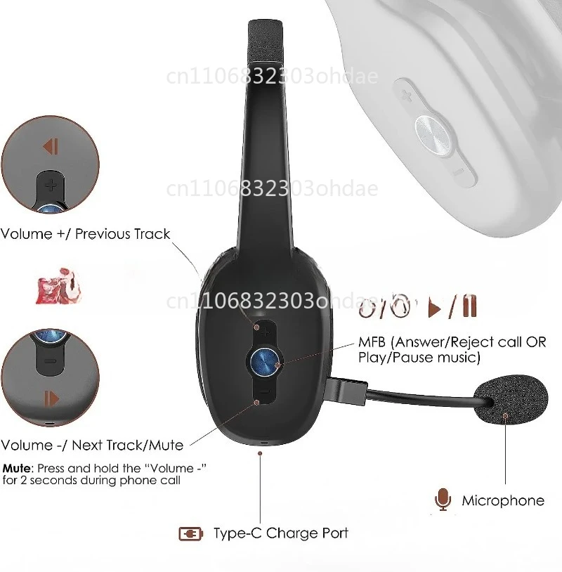 Беспроводная гарнитура H1 с микрофоном Грузовики Dect Bluetooth-гарнитура Офисный колл-центр (art.: 3920d427edead) - 3920d427edead