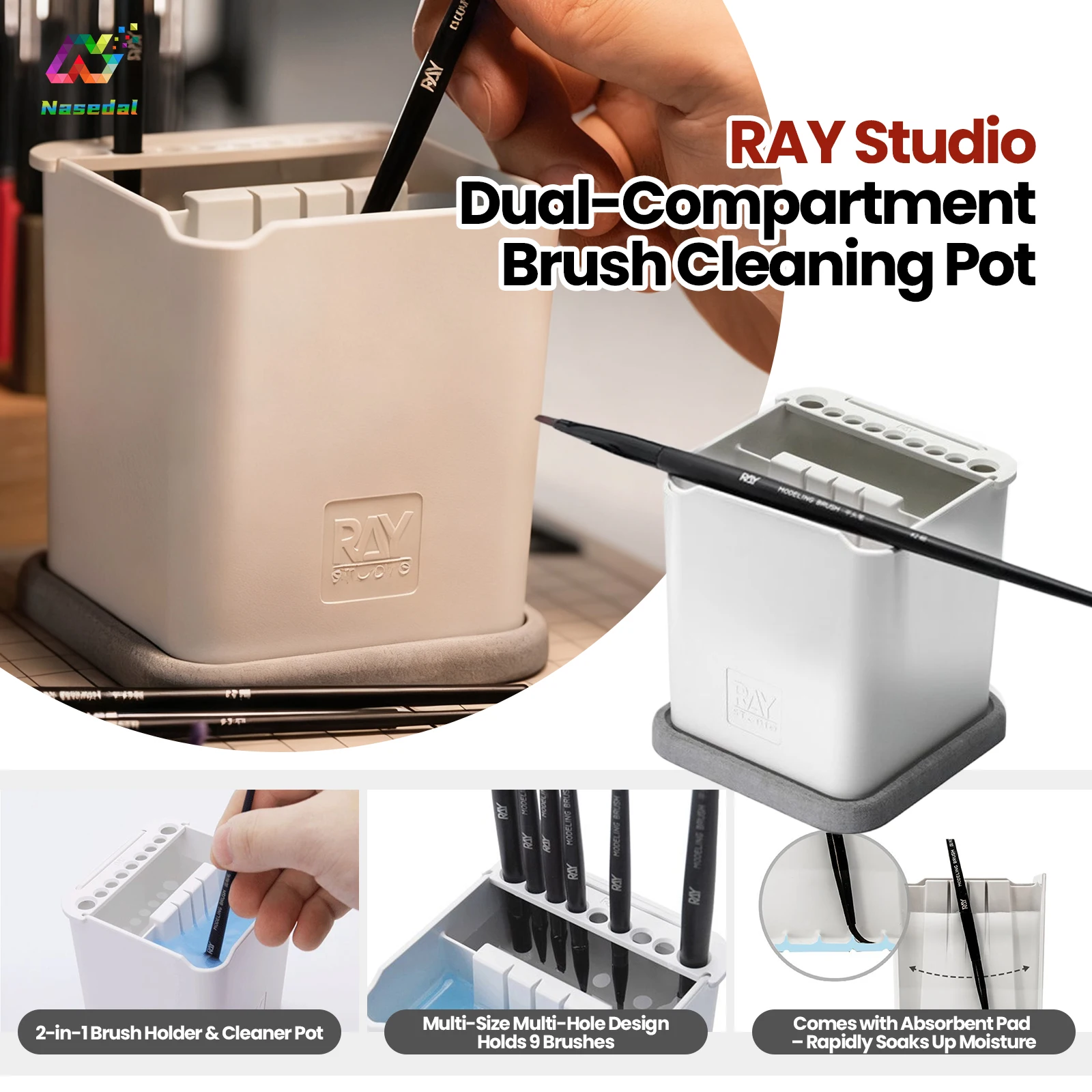 

Горшок для чистки кистей RAY Studio 2 в 1