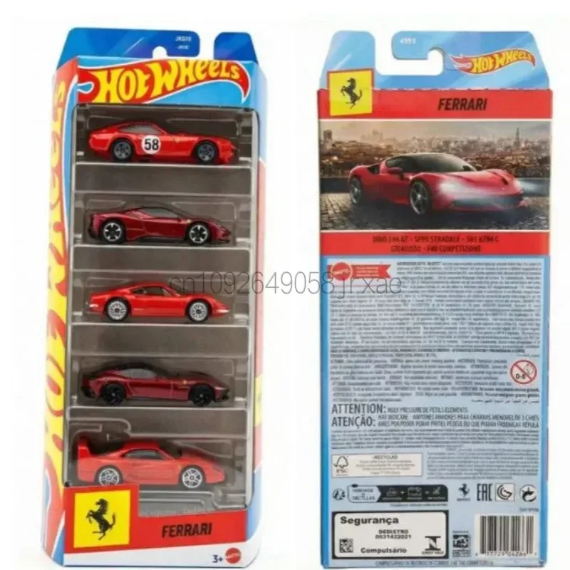 Коллекционный набор из 5 моделей Hot Wheels JKG16: Ferrari 250 GTO, LaFerrari, Ferrari F40 Competizione, 499p Modificata (литые модели автомобилей) (art.: 3920db74eba2a) - 3920db74eba2a
