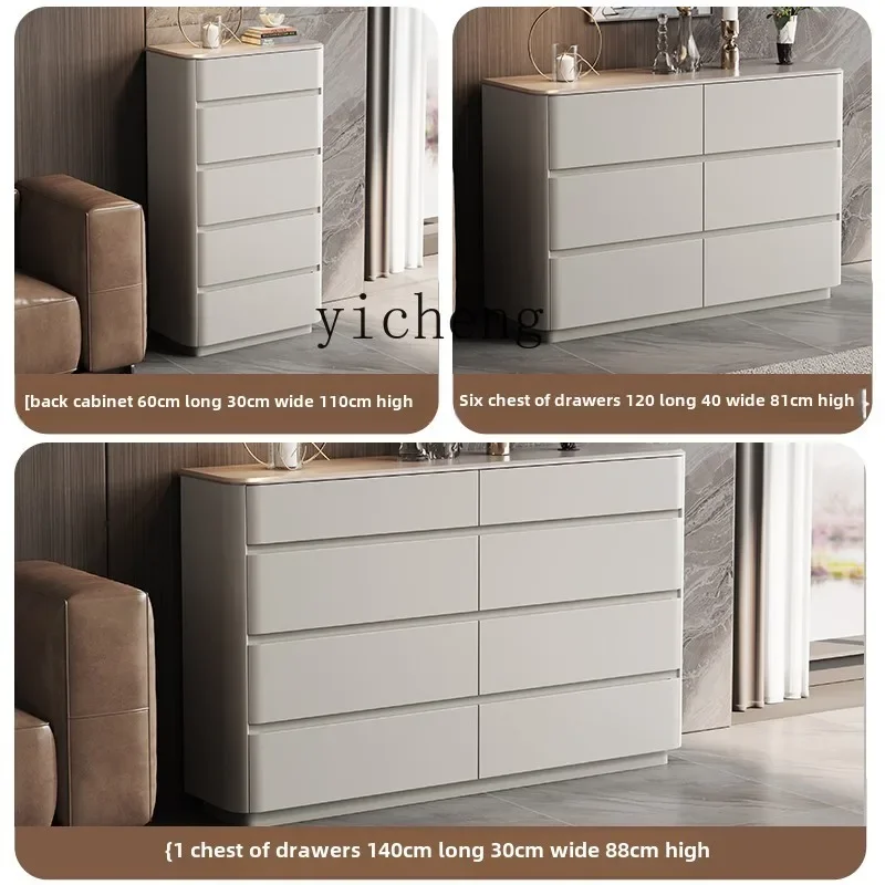 TQH bedroom chest narrow bedside of drawers minimalist cream wind five bucket locker