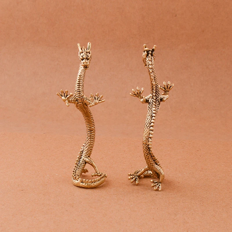 Китайский зверь статуя дракона бронзовая фигурка украшения античная медь