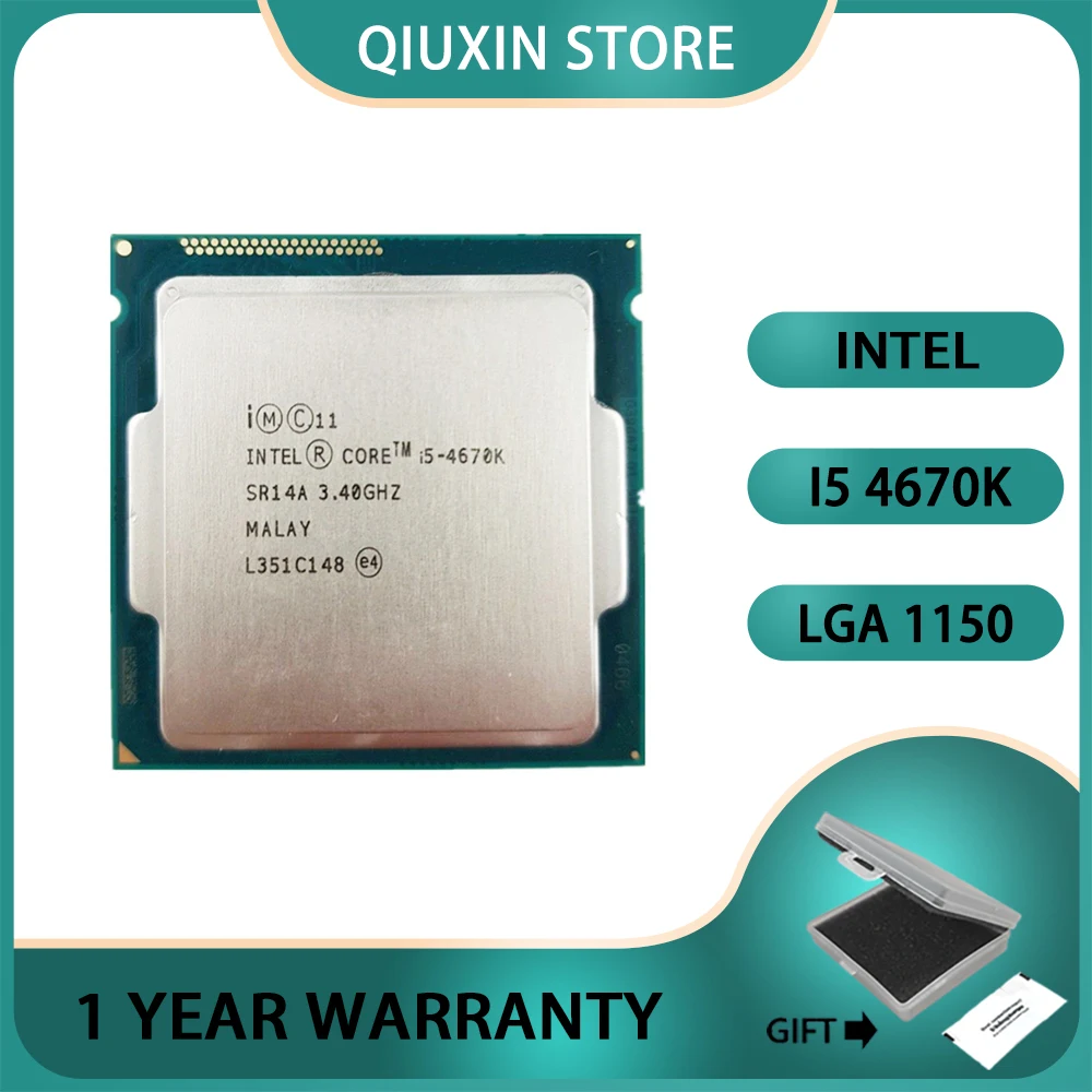 

Intel Core i5-4670K i5 4670K I5 4670 K Processor CPU 3.4 GHz Quad-Core Quad-Thread 84W 6M LGA 1150