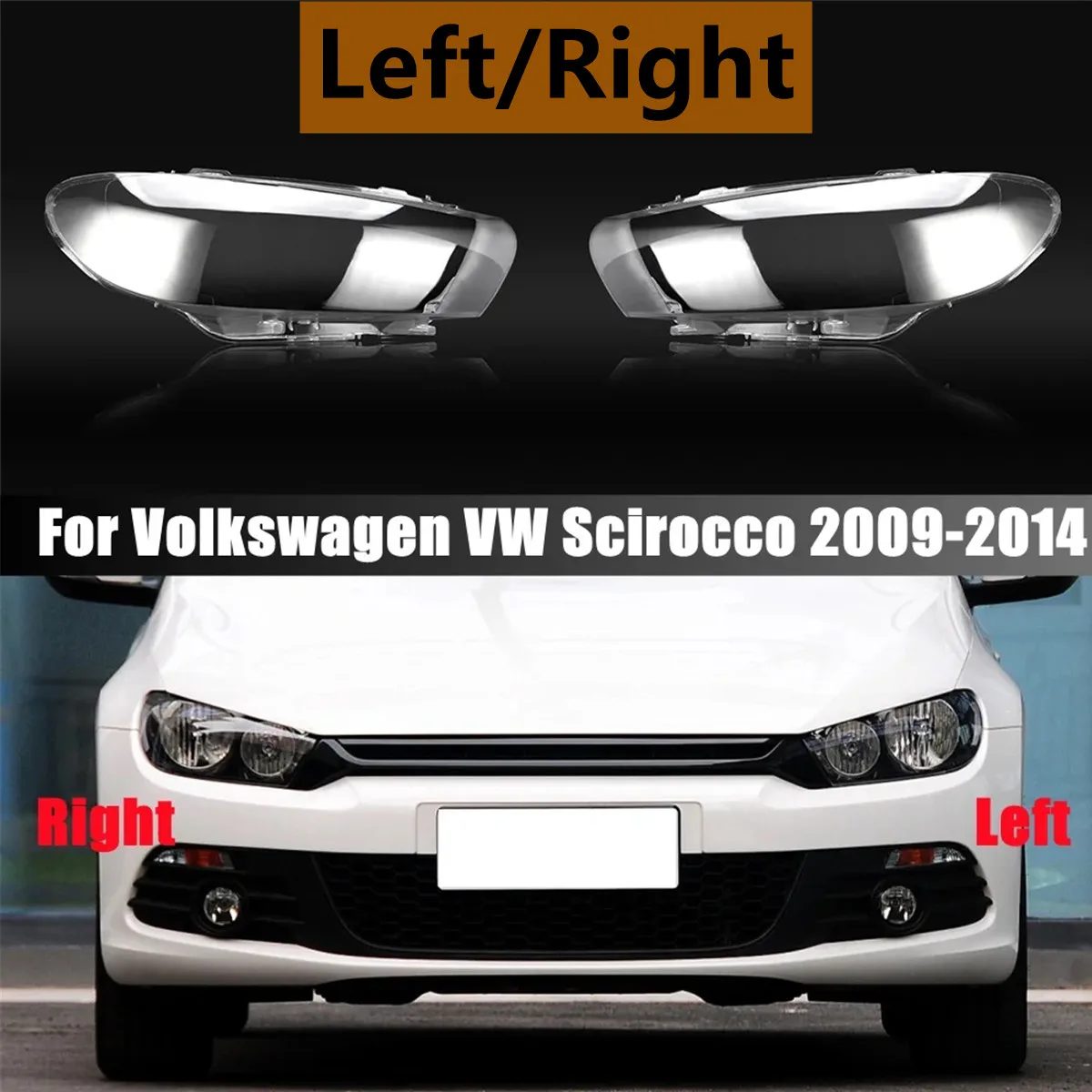 Левый/правый прозрачный автомобильный бампер крышка Fonaire для Volkswagen VW Scirocco 2009-2016