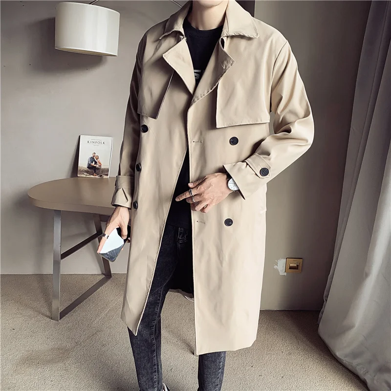 

2023 Brand Clothing Men's Spring High Quality Business Trench Coats/Male Slim Fit Long Casual Windbreaker Jackets S-5XL