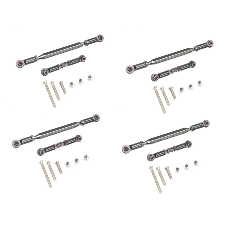 

4X Metal Adjustable Steering Linkage Servo Link Pull Rod Turnbuckle For MN D90 D99 MN-90 FJ-45 1/12 RC Car Crawler,Grey