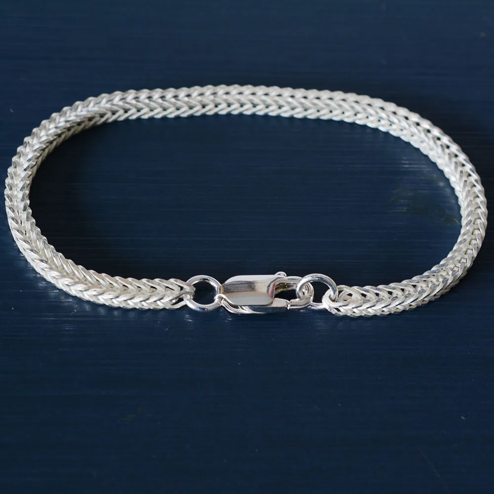 

Ожерелье из серебра 925 пробы, квадратная цепочка с лисьим хвостом