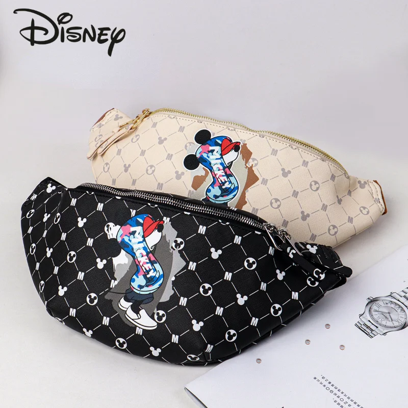 Disney Mickey New Men's Waistpack Fashion High Quality Women's Crossbody Bag Classic Multi Functional Casual Sports Chest Bag