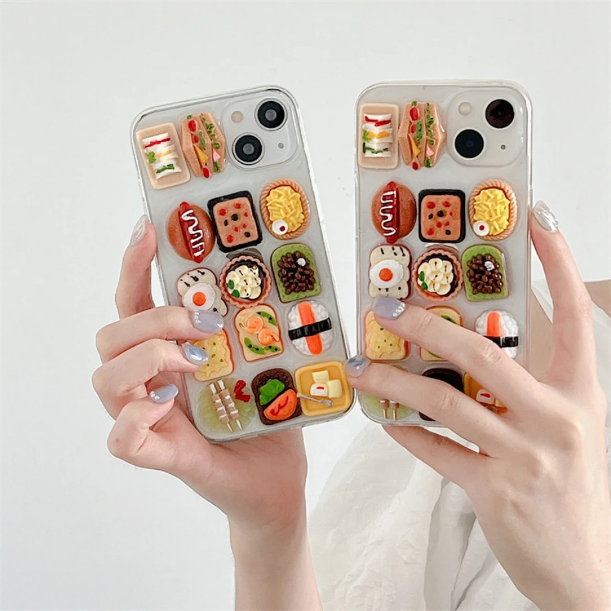 3D Delicious food Case For iphone 14 13 11 12 Pro  Plus Max Cute Innovative fashion 3D Cover