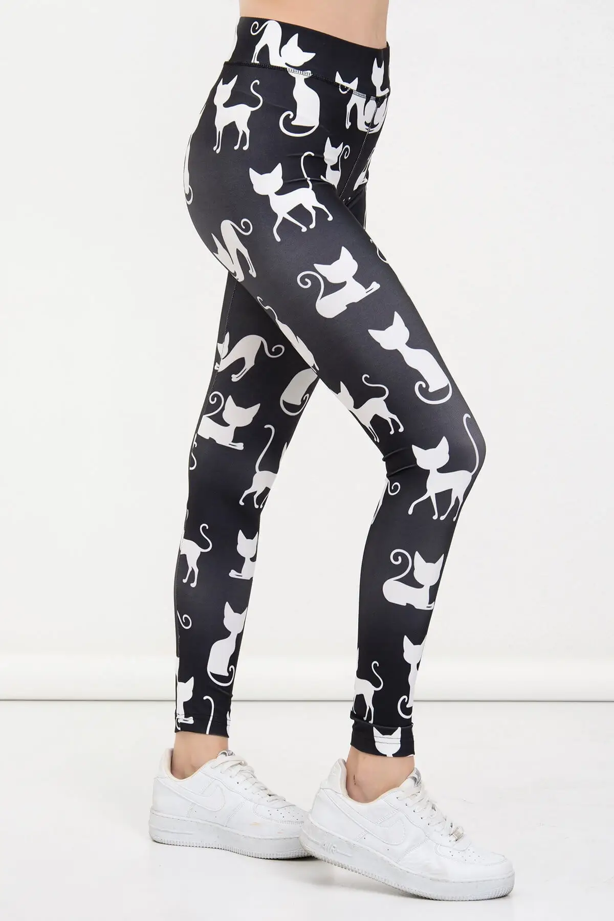 

Women's Leggings Yoga Pants Black Cat Design Digital Printed Sports Leggings Summer High Quality Light New Leggings