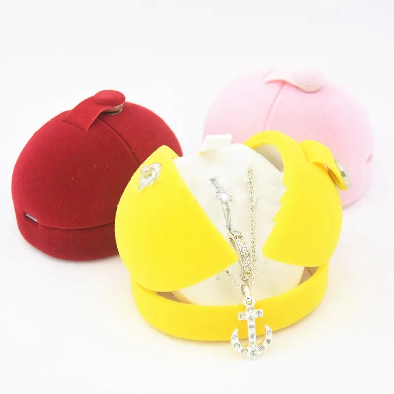 

HOSENG Red Yellow Pink Color Wedding Rings Box Velvet Romantic Party Lover Gift Necklace Jewelry Case HS_919
