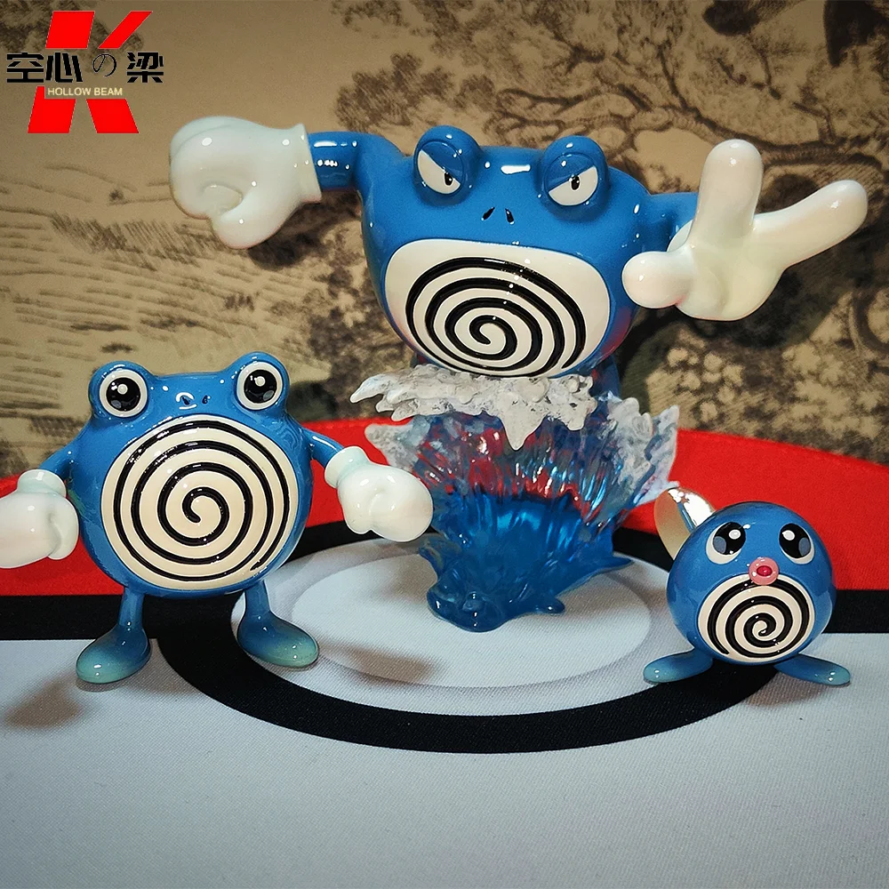 

[1/20 Scale World] Mosquito Tadpole & Mosquito Frog & Fast Swimming Frog Poliwag & Poliwhirl & Poliwrath Toy Figure Decoration