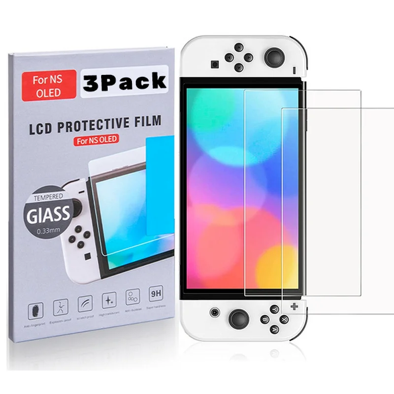

3/1Pcs Tempered Glass Compatible Nintendo Switch Screen Protector Film For Switch OLED Anti-Scratch Protectors 9H Guard Film