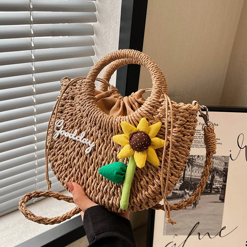 

VC Women's Fashion Weave Bags Cute Sunflower Beach Shoulder Bag Women Tote Straw Purses and Handbags Crossbody Bags for Women