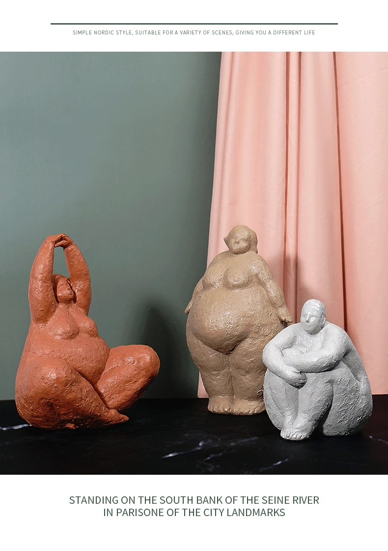 Скандинавская Европейская креативная фотостатуя для полных женщин в роскошном