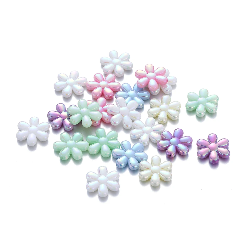 

10Pcs/Lot 22*23.5mm Acrylic Flower Loose Spacer Beads for DIY Jewelry Making Bracelet Necklace Girls DIY Supplies Accessories