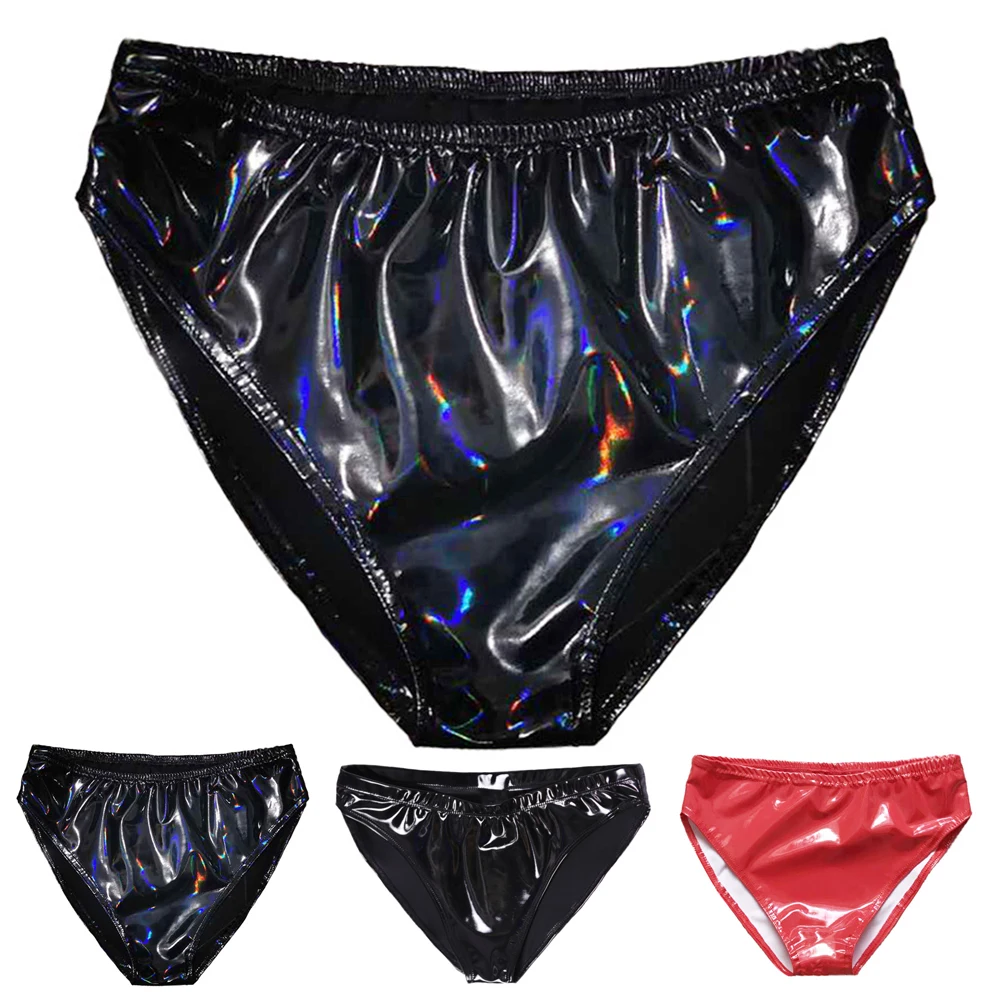 

3xl Sexy Leather Panties Plus Size Panties For Women Clubwear Faux Slink Shiny Wet Panties Bikini Thong Brief Трусы
