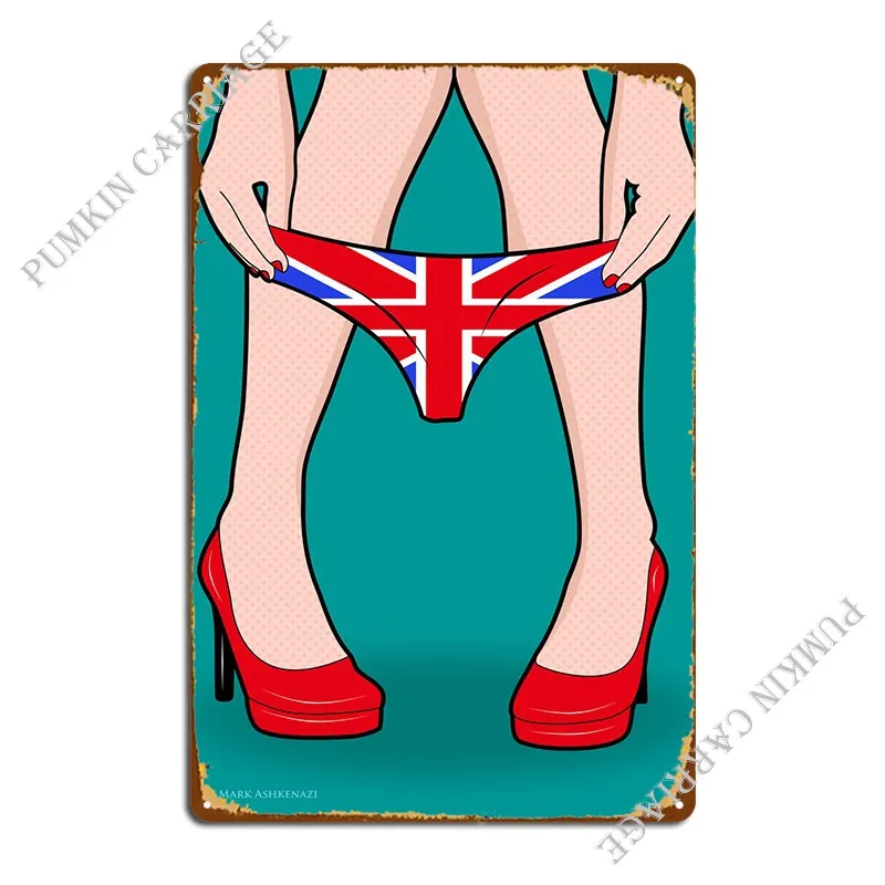 

British Girl Metal Plaque Poster Cinema Decoration Vintage Mural Tin Sign Poster