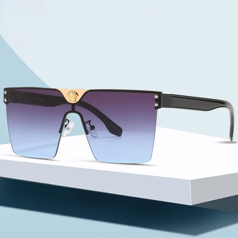 

New Fashion Oversize Square Metal Luxury Brand Sunglasses Women Men Glasses Gradient Sun Glasses Vintage Fishing Eyeglasses