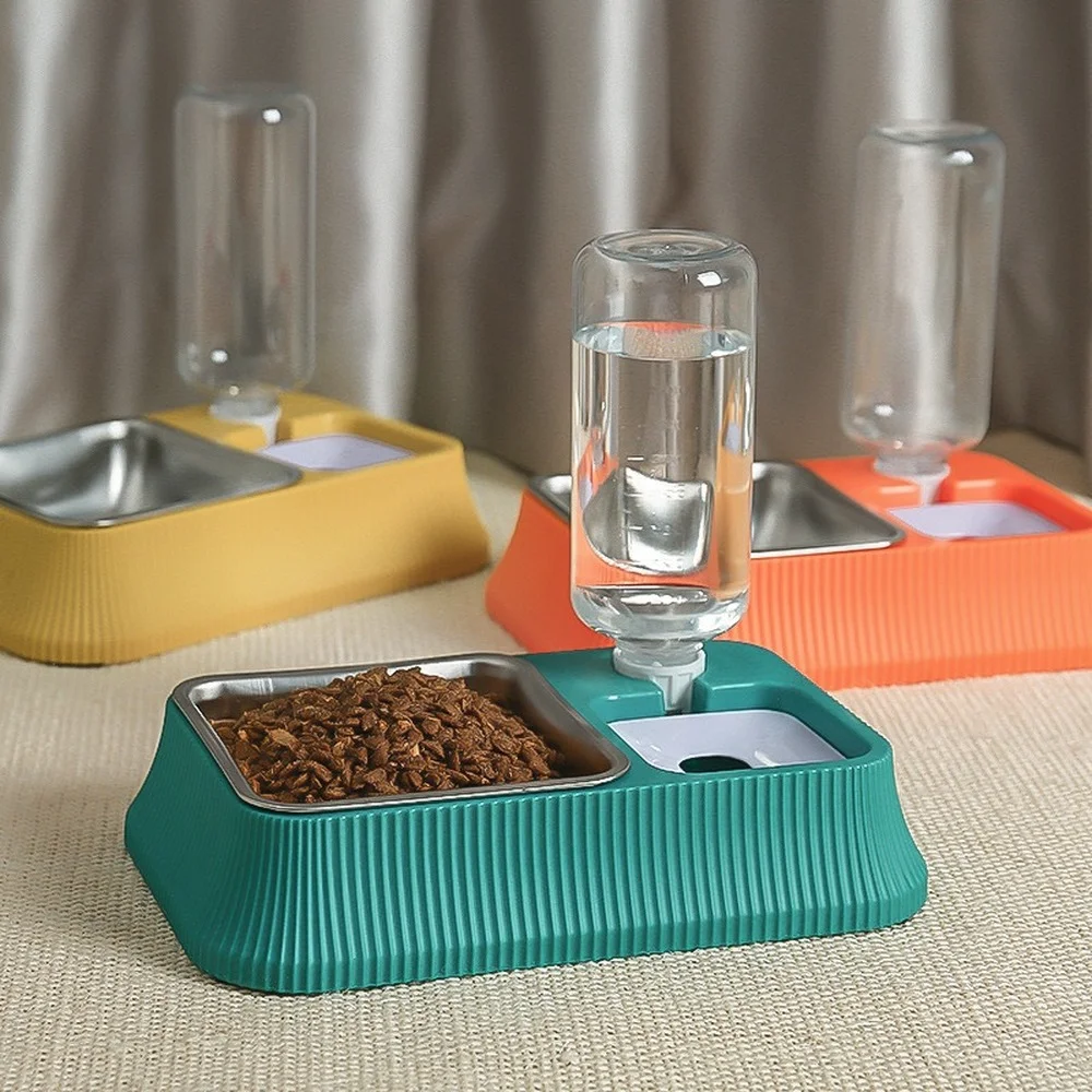 

Автоматическая кормушка для кошек, Кухонный Контейнер для пищевых продуктов, Антискользящая двойная чаша, для домашних животных
