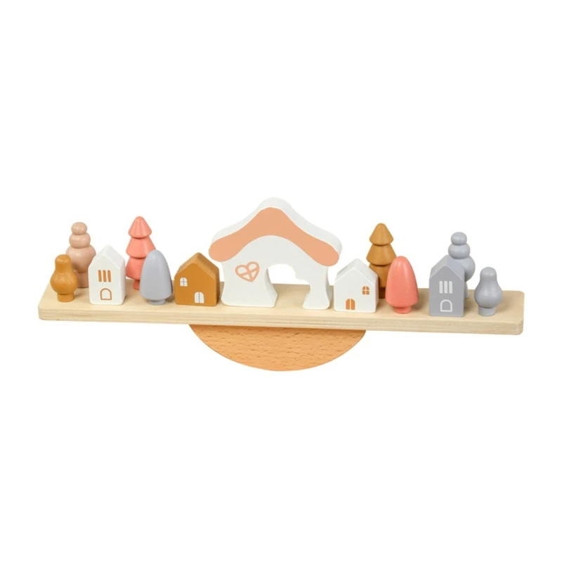 

Baby Wooden Toy Rainbow Tree Balance Stacking Toy Toddler Educational Building Block Game Set Hand Eye Coordination Toy