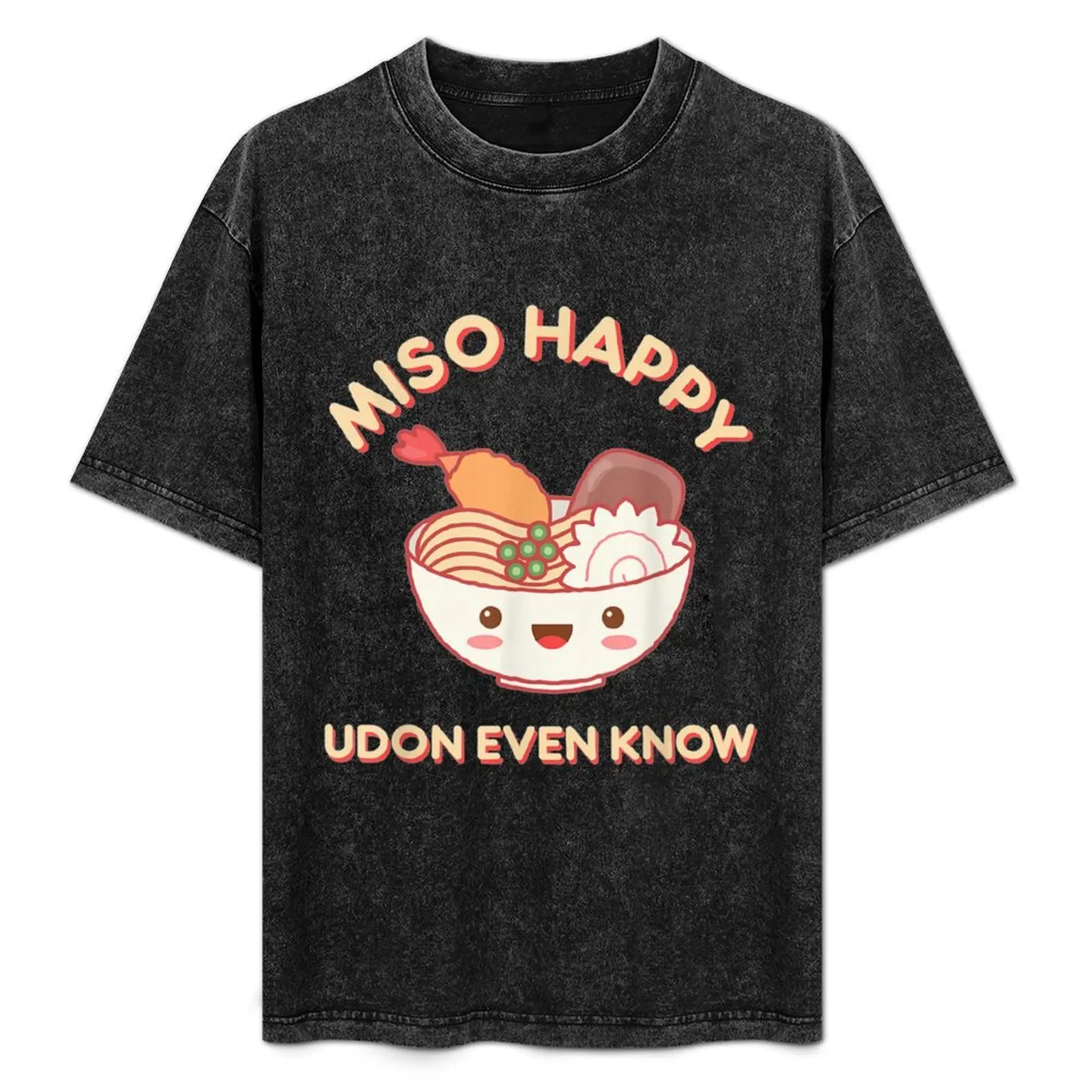 Футболка Miso Happy Udon Even Know Noodle Food тяжелые черные мужские футболки для больших и