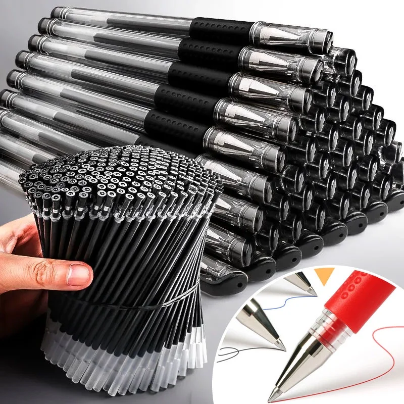 

110Pcs Ballpoint Pen Set 0.5mm Refill Black/Blue/Red Ink Wholesale Gel Pens Kit for Writing School Office Supplies Stationery