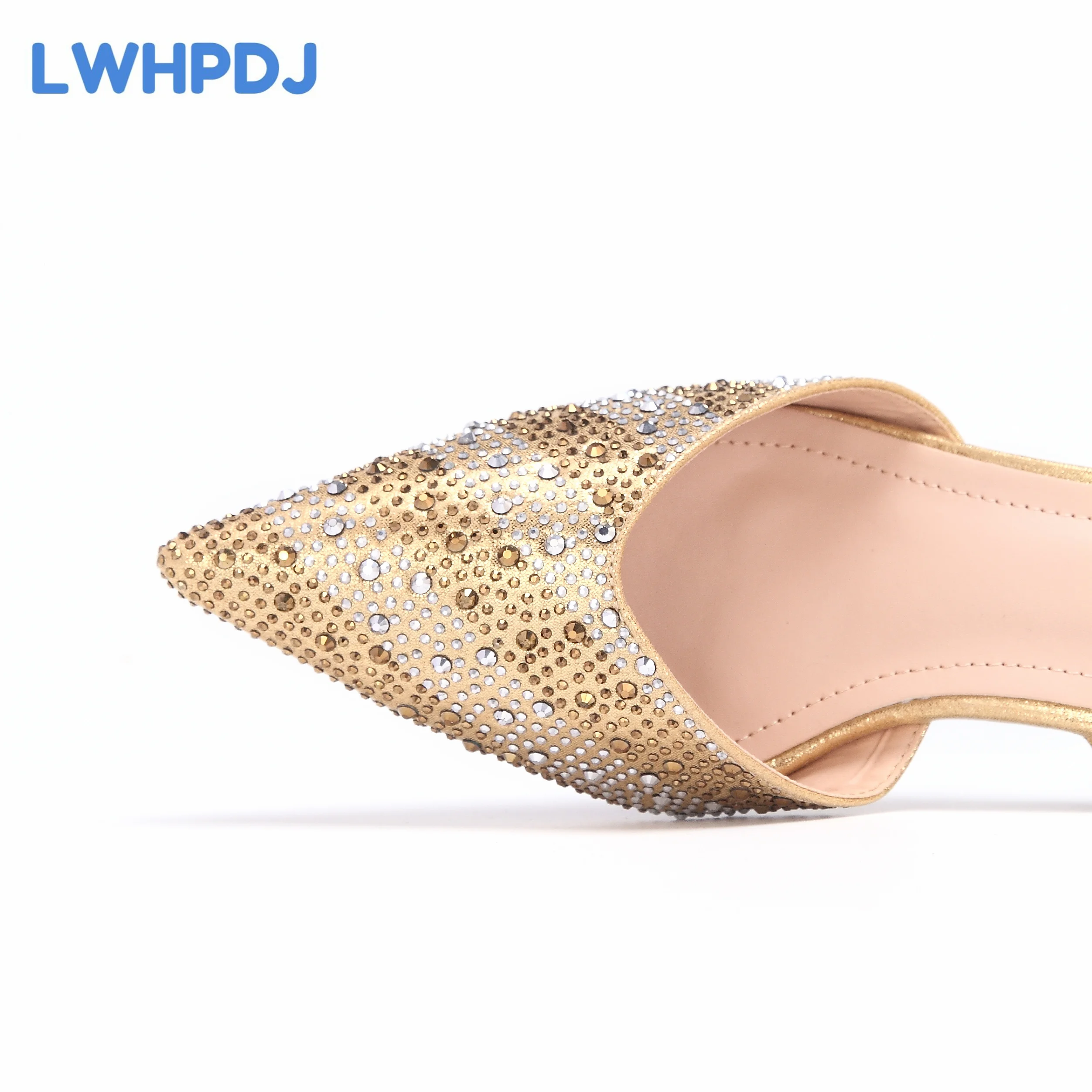 Золотые 2024 босоножки на высоком каблуке в нигерийском стиле для женщин модная