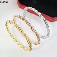donia jewelry new european and american fashion rivets titanium steel micro set aaa zircon luxury retro bracelet